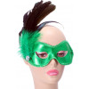 Satin, Feathers & Lace Mask: Green