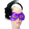 Satin, Feathers & Lace Mask: Purple