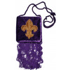 Fleur de Lis Velvet Handbag: Purple/Gold