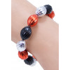 Spiral Bead Bracelet: Red, Silver & Black
