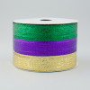2.5" Metallic Stripe Ribbon: Mardi Gras (10 Yards)	