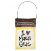 Reclaimed Tin Sign: I Love Mardi Gras (5" X 7")