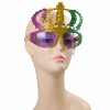 Metallic Glitter Mardi Gras Crown Sunglasses
