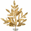 23" Tinsel Glitter Bay Leaf Spray: Gold