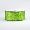 1.5" Glitter On Metallic Ribbon: Lime (10 Yards)