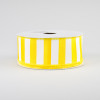 1.5" Medium Stripe Ribbon: Yellow & White (10 Yards)