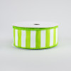 1.5" Medium Stripe Ribbon: Lime Green & White (10 Yards)