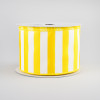 2.5" Medium Stripe Ribbon: Yellow & White (10 Yards)