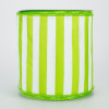 4" Medium Stripe Ribbon: Lime Green & White (10 Yards)