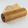 10" Poly Deco Mesh: Wide Foil Metallic Gold With Brown