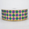 2.5" Harlequin Glitter Diamond Ribbon: Purple, Green & Gold (50 Yards)