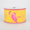 2.5" Flamingo Ribbon: Yellow & Pink (10 Yards)