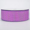 2.5" Embroidered Stitched Squares Ribbon: Purple (50 Yards)