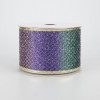2.5" Glitter Sheer Net Ribbon: Purple, Green, Gold (10 Yards)