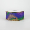 1.5" Glitter Mist Ribbon: Purple, Green, Gold (10 Yards)