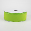 1.5" Wired Velvet Ribbon: Lime Green (10 Yards)