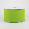 2.5" Wired Velvet Ribbon: Lime Green (10 Yards)