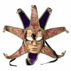 24" Music Mask With Horns: Purple, Gold, Fuchsia
