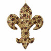 13" Metallic Glitter Fleur De Lis Decoration: Leopard Print