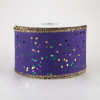 2.5" Sprinkled Hex Glitter Ribbon: Mardi Gras on Purple (10 Yards)
