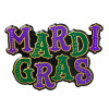 16" Mardi Gras Embossed Metal Hanger: Black, Purple, Green, Gold