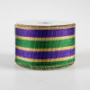 Glitter Striped Mardi Gras Ribbon - 2 1/2 x 10 Yards — GiftWrap Etc