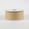 1.5" Fine Glitter on Royal Ribbon: Light Gold (10 Yards)
