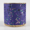 4" Sprinkled Hex Glitter Ribbon: Mardi Gras on Purple (10 Yards)