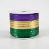 2.5" Metallic Stripe Ribbon: Mardi Gras (10 Yards)