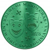 12" Metal Sign: Mardi Gras Masks Emerald Green Coin