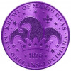 12" Metal Sign: Mardi Gras Jester Hat Purple Coin