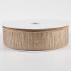 1.5" Woven Lines Ribbon: Beige & Gold (50 Yards)