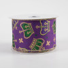 2.5" Mardi Gras Crowns Ribbon: Purple (10 Yards)