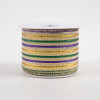 2.5" Woven Stripe Ribbon: Mardi Gras (10 Yards)