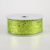 1.5" Large Glitter Ribbon: Lime Green (10 Yards)