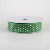 7/8" Swiss Dots Ribbon: Emerald Green & White (10 Yards)