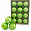 70MM Metallic Ball Ornament On Wire: Lime Green (12)