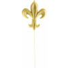 Gold Glitter Fleur De Lis Pick: 10"