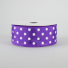 1.5" White Polka Dot Ribbon: Purple (10 Yards)