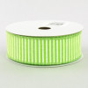 1.5" Royal Canvas Pinstripe Ribbon: Lime Green & White (10 Yards)
