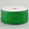 2.5" Poly Mesh Ribbon: Metallic Emerald Green