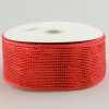 2.5" Poly Mesh Ribbon: Metallic Red