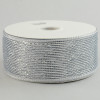 2.5" Poly Mesh Ribbon: Metallic Silver