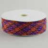 1.5" Deco Flex Mesh Ribbon: Orange/Purple/Black Plaid
