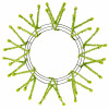 15-24" Tinsel Ball Work Wreath Form: Lime Green