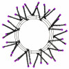 15-24" Tinsel Ball Work Wreath Form: Black/Purple