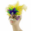 PGG Ostrich Feather Cat Eye Mask With Glitter Accents