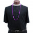 Football Shape Beads 36" Metallic Purple