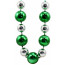 Big Balls Necklace: Green & Silver
