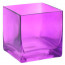 Glass Cube Vase: 4" Purple